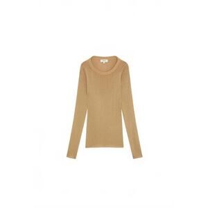 NEW SUNCOO women's scalloped edges sweater in gold